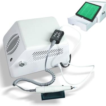 Imagem de Aspirador de pó de mesa de 120 W com lixadeira, almofada de mão, equipado com ventilador centrífugo de 175,0 mm, botão de 6 velocidades, adequado para polir unhas de cristal e unhas de gel