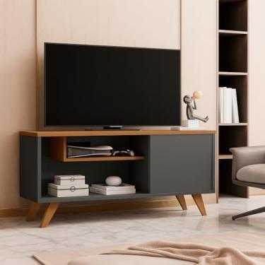 Imagem de Genérico, Rack Para tvs Pés Palito Retrô Bancada Eitor cor: Onix/nature - MJM Casa dos Moveis