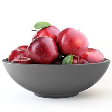 Imagem de Product Elevations Tigela de frutas de concreto para balcão de cozinha - Tigela de pedestal decorativa cinza claro para mesa de jantar, entrada ou mesa de centro - Prato grande para decoração de casa