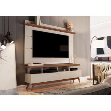 Imagem de Rack com Painel para TV até 72 Polegadas Vivare Off White e Freijó 160 cm