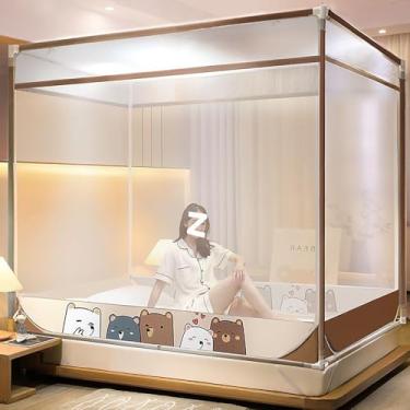 Imagem de Mosquiteiro, Mosquiteiro De Cama, Rede Anti-mosquito Yurt Quadrada De Três Portas, Barraca Sem Instalação, Dobrável E Portátil, Adequada Para Renda Anti-mosquito Totalmente Fechad, C, 1.2M*2.0M