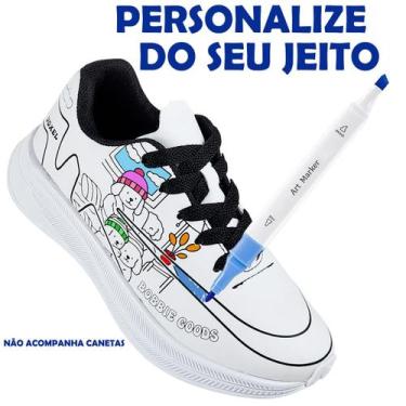 Imagem de Tênis Infantil Bob Goods Pra Colorir Canetinha Menino Menina Bobbie La