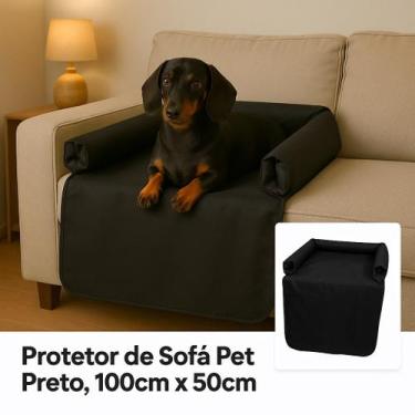 Imagem de Capa  Assento Pet Preto 100x50  Sofá Cadeira Protetor - BemPrat