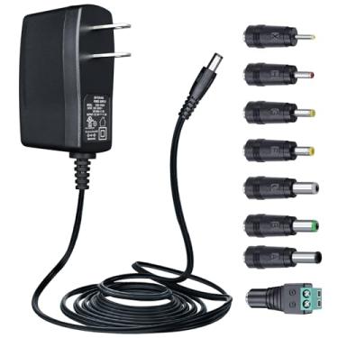 Imagem de ANLINK Adaptador De Fonte Alimentação 12V 1A/1000Ma 3 Metros Com 8 Pontas Intercambiáveis, 12W Ca Para Cabo Cc Fitas Led, Teclado, Alto-Falante Bt, Roteador, Webcam, Dvr, Nvr, Câmera Cftv E Muito Ma
