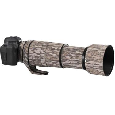 Imagem de ROLANPRO Capa de lente à prova d'água para Canon RF 100-500 mm F/4,5-7,1 L é capa protetora de lente USM Coat - # 28 Wilderness camuflagem impermeável