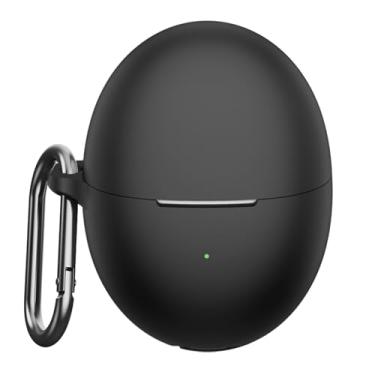 Imagem de USTIYA Capa para Huawei Freebuds 6 Capa de proteção para fones de ouvido sem fio de silicone macio de corpo inteiro com chaveiro, acessórios para fone de ouvido Funda Carcasa (preto)