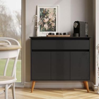 Imagem de Aparador Sala De Estar Retrô Balcão Buffet Cantinho Do Café Com Gaveta