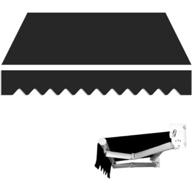 Imagem de Substituição De Toldo De Pátio Retrátil Manual Diy Toldo De Pátio Retrátil Gazebo Cobertura De Dossel Ao Ar Livre Abrigo De Sombra Solar Para Varanda De Deck De Quintal, Noir, 3x1.5m(10x5ft)