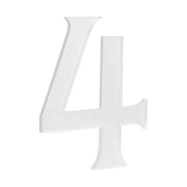 Imagem de HASWARE Número de casa autoadesivo de 10 cm - à prova d'água e resistente ao clima - fácil instalação para porta postal de caixa de correio doméstica (prata, 4)