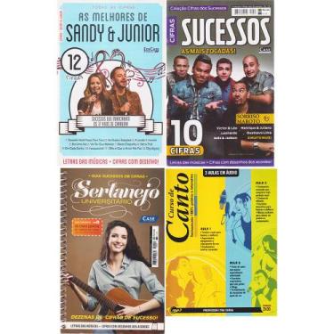 Imagem de Kit Livros Acordes Cifras Para Violão Música Sertanejo Mpb + Curso de 
