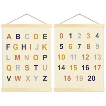 Imagem de Buildinest Tabela de parede de números Abc para pôsteres de aprendizagem infantil, pôster do alfabeto para crianças, decoração escolar em casa para decoração de parede infantil, decoração de parede de