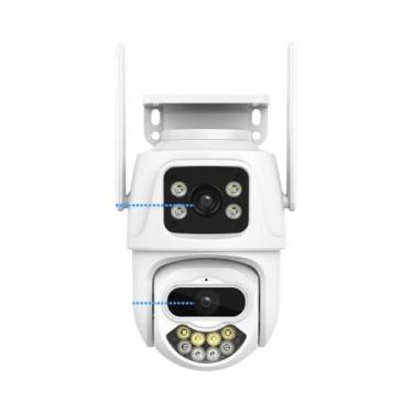 Imagem de Câmera IP 4K WIFI 9MP PTZ Externa Três Lentes AI Detecção Humana IP66 
