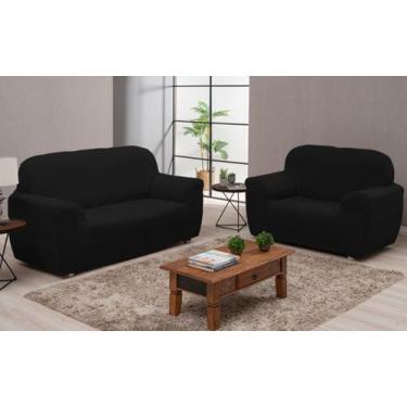 Imagem de Capa Para Sofá Bella 3 e 2 lugares - Viver Bem Store, Preto