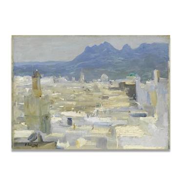 Imagem de LKXGRRSFG Impressão em tela View From The House Of The British John Lavery Realist Portrait & War Scene – Arte irlandesa clássica para decoração de casa 60 x 84 cm sem moldura