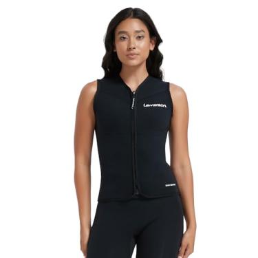 Imagem de Lemorecn Roupa de mergulho feminina top neoprene premium 3 mm zíper colete de mergulho (2097black14)
