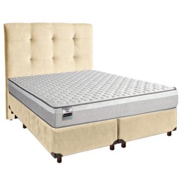 Imagem de Cama + Box Perola e Colchão Molas Ensacadas Queen - Hanover Inducol + 
