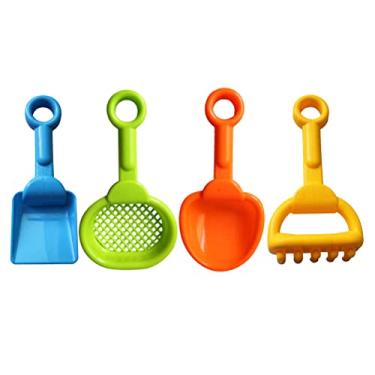 Imagem de LUOZZY 4 pás de areia para crianças, brinquedos de praia, pás e caixa de areia, kit de ferramentas de pá de praia