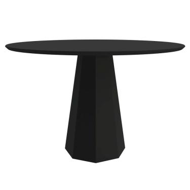 Imagem de Mesa Redonda 4 lugares Com Vidro de 135cm  Sem Cadeiras Chelle Preto - Preto - ÉdeCasaMóveis