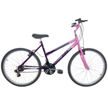 Imagem de Bicicleta Passeio 18 Marchas Aro 26 Feminina Violeta/Rosa