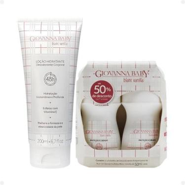 Imagem de Kit Giovanna Baby Blanc Vanilla: 2 Desodorantes Roll-on e 1 Loção Hidr