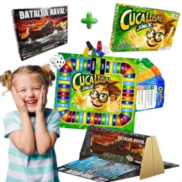 Imagem de Kit Jogos Tabuleiro Infantil Educativo Batalha Naval Cuca Legal Junior Board Game Estratégia Presente Natal Dia das Crianças Menino Menina Família Escolar Pedagógico Brinquedo Clássico