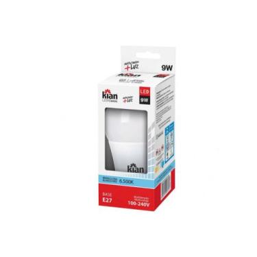 Imagem de Lâmpada led 9w kian e27 bulbo branco frio 6500k equivale 60w