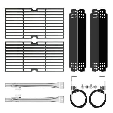 Imagem de Peças de grelha para peças de reposição Nexgrill 2 queimadores 720-0864 720-0864M, grelha de ferro fundido, escudo térmico, kit de queimador para grelhas Megamaster 720-0864MA kit de peças de