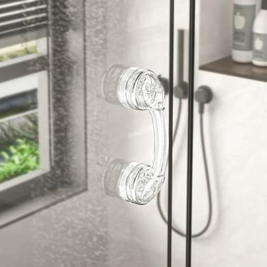 Imagem de YIDELAI - Maçaneta de porta com ventosa, alça de armário adesiva, adequada para portas deslizantes de cozinha, vidro de janela, portas de geladeira, armários, etc. (transparente incolor)