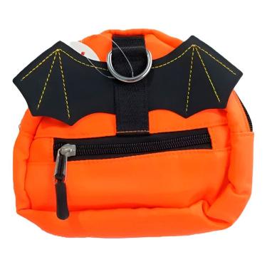 Imagem de Mochila Coleira Peitoral Para Pet Personagem Morcego Laranja
