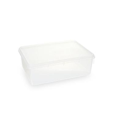 Imagem de Caixa Plástica Organizadora Empilhável E Hermética Com Tampa 6,5l - 32,5x21,8x11,2cm (c...
