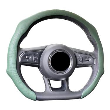 Imagem de ontto Capa de volante de carro tamanho padrão universal 36,8-38,1 cm, protetor de luva de volante de couro perfurado respirável ventilado com aderência confortável serve para sedans SUVs caminhões
