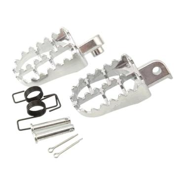 Imagem de QccHieUs Apoio para os pés para motocicleta, leve, antiderrapante, largo, resistente, substitui, fácil de instalar, peças de reposição, pedais de descanso,