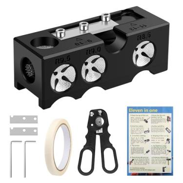 Imagem de Solaradgy Kit de substituição de pontas de taco de bilhar, kit de reparo profissional de ponta de taco de sinuca, ferramenta portátil para moldar e substituir pontas, acessórios completos de bilhar