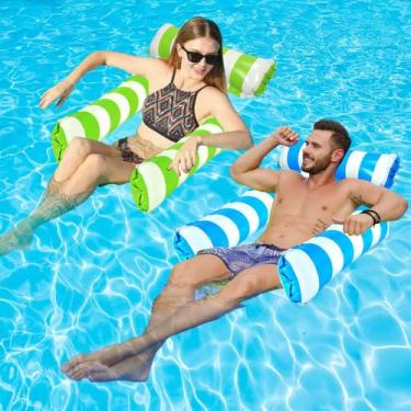 Imagem de Rede de piscina 4 em 1 Pool Floats TIWISSES com malha inferior, pacote