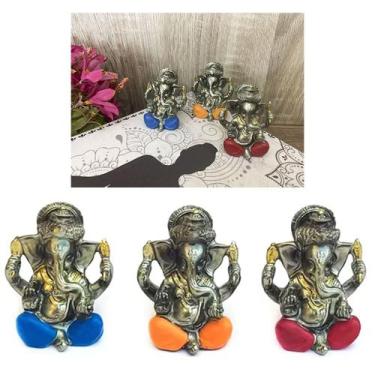 Imagem de Trio Ganesha Hindu Deus Sorte Prosperidade Sabedoria Resina - IMPMC