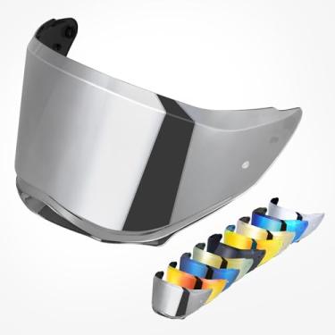 Imagem de VCOROS Protetor facial para capacete Sedici Duale Mips viseira Mips Parlare para SEDICI Duale capacetes de substituição de carbono forjado (cromado prata)