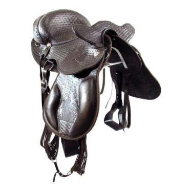 Imagem de Sela De Cabeça Rebaixo Cara De Cavalo Marrom Confort Mangalarga 16 Pol