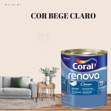 Imagem de Tinta Parede Marrom Acrílica Fosca Renova 800ml - Coral, BEGE CLARO