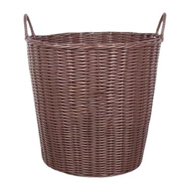 Imagem de DimyFew Cesto de Roupa Suja, Organizador de Brinquedos, Cesto de Vime Sintético, Cesto de Tecido para Quarto, Banheiro, Travesseiros E Brinquedos, M