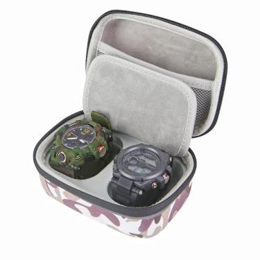 Imagem de Relógio estilo tático e caixa de armazenamento TWS à prova d'água à prova de choque com mosquetão de anel D para Apple Watch/Smartwatches/Airpods/TWS Earbuds, bege camuflado