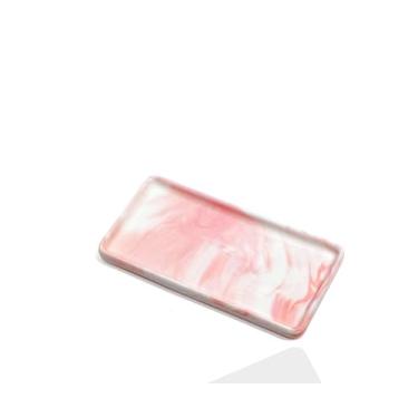 Imagem de VSUINGO Bandeja de banheiro pequena de porcelana de 16,3 cm, bancada de cerâmica e bandeja de penteadeira para cosméticos, perfumes, joias, velas - Bandeja de sabão de cozinha para balcão de cozinha