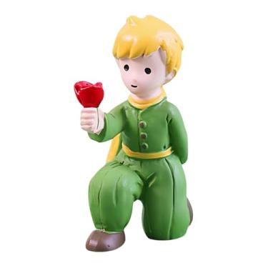 Imagem de Estátuas de príncipe com rosa para decoração de painel de carro, acessórios, decoração de placa de painel, espelhos retrovisores, ornamentos retrovisores, propostas, topos de bolo de aniversário