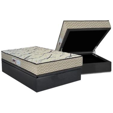 Imagem de Cama Box Baú Casal: Colchão Espuma D33 Paropas AG65 Max Sono Clean + Base CRC Suede Gray (138x188)