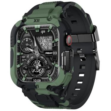 Imagem de XYF Pulseira esportiva masculina robusta de silicone compatível com Apple Watch Ultra de 49 mm com capa protetora de tela de metal, pulseira esportiva com capa protetora de tela para iWatch Ultra 3/2