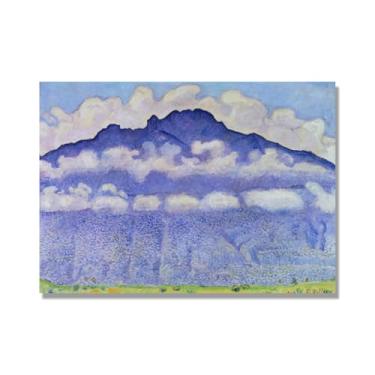 Imagem de Pinturas a óleo famosas, (paisagem 24) por Ferdinand Hodler, reprodução impressa em tela, arte de cenário para decoração de sala de estar. Somente tela de 70 x 98 cm - 27,5 x 38,6 pol