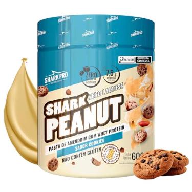 Imagem de Shark Pro Pasta de Amendoim Gourmet Sabor Cookies com Whey Protein Shark Peanut - 7,5g de Proteína - Zero Glúten, Zero Lactose, Zero Adição de Açúcares - Pote 600g