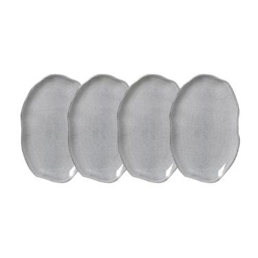 Imagem de Conjunto de Travessas Oval Rasa Média Porto Brasil Bio Dust 30x20cm - 4 Peças	