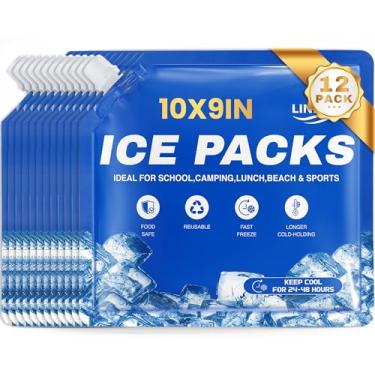 Imagem de Mochilas de gelo para refrigerador, 12 peças, upgrades 2025, lancheiras, refrigeradores reutilizáveis, rodas de choque, pacote seco, blocos frios, blocos frios, acessórios para cubos finos, itens