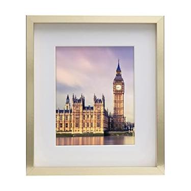 Imagem de Mikasa Moldura de madeira para galeria de 33 x 4 x 38 cm, exibe uma foto de 30 x 35 cm sem tapete ou foto de 20 x 25 cm com tapete, dourado