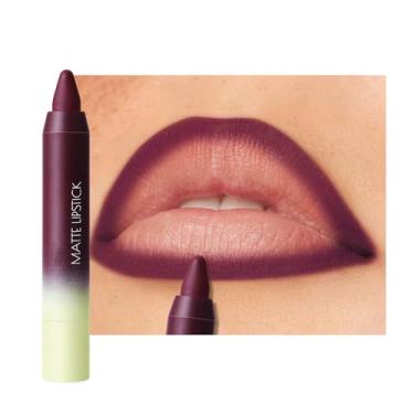 Imagem de JUAAZIN Lápis espesso, delineador labial fosco, lábios com contorno de alto pigmento, textura de veludo fosco não pegajoso, impermeável e à prova de manchas, pigmentado, adequado para todos os tons 06